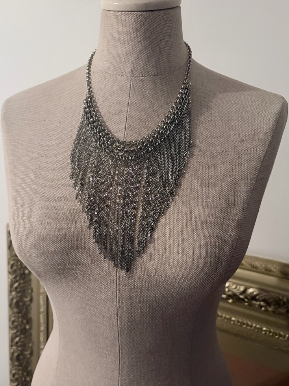 Silver Cascade Fringe Necklace - Women Jewelry
